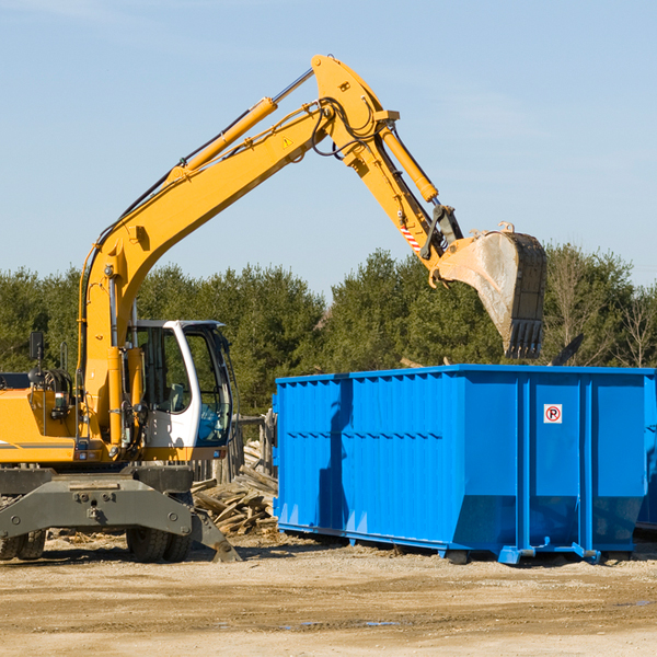 what size residential dumpster rentals are available in Becker